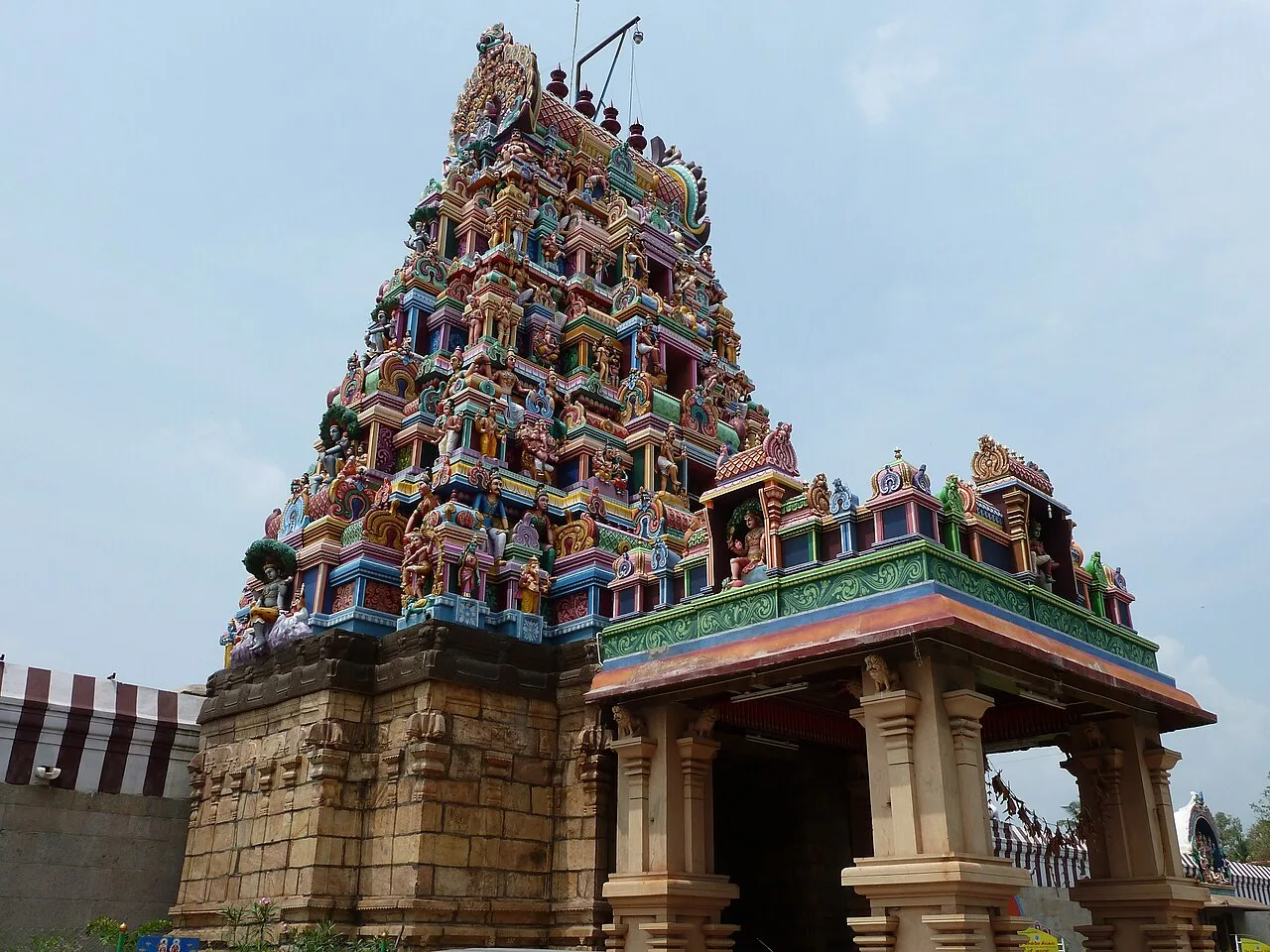 Entrance tower of Perur Patteeswarar Temple in Coimbatore
