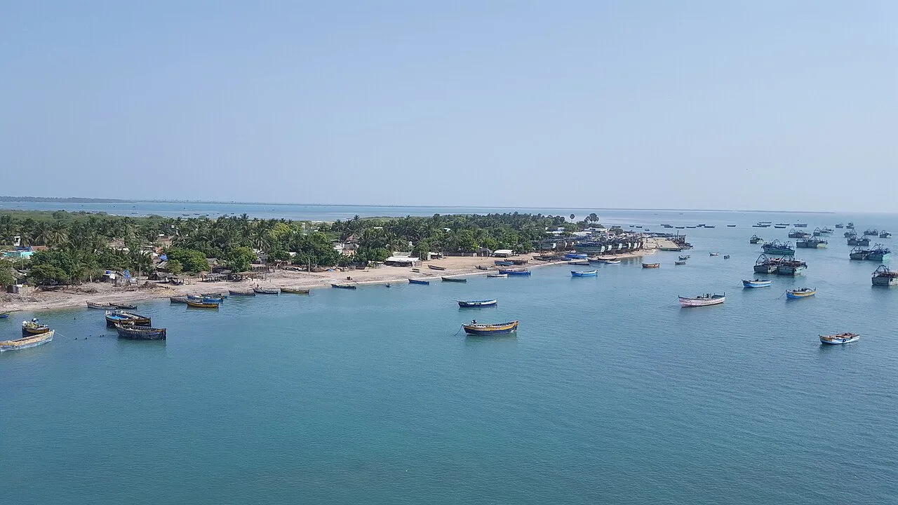 Regional context: boats off Rameswaram, a gateway to the Gulf of Mannar region