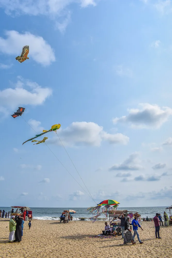 Kites above Kozhikode Beach