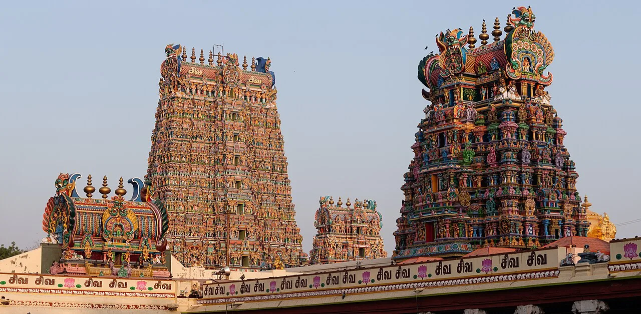 Western tower of Meenakshi Amman Temple in Madurai
