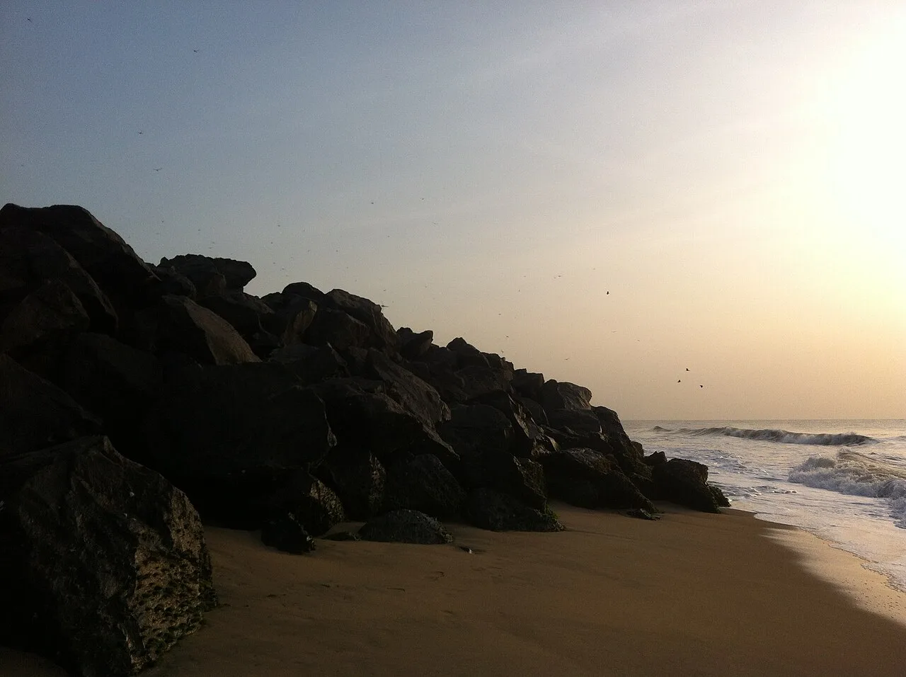 Shoreline at Mahabalipuram Beach