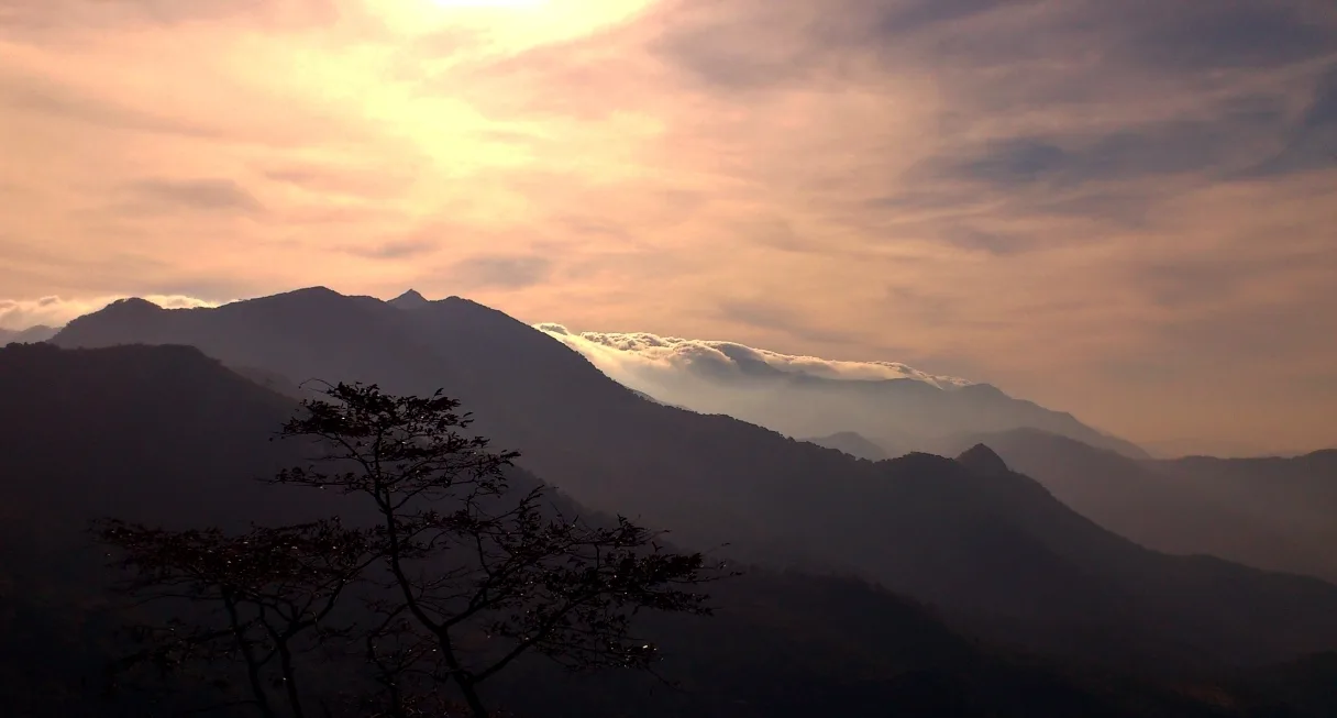 Morning light over the Ponmudi hills