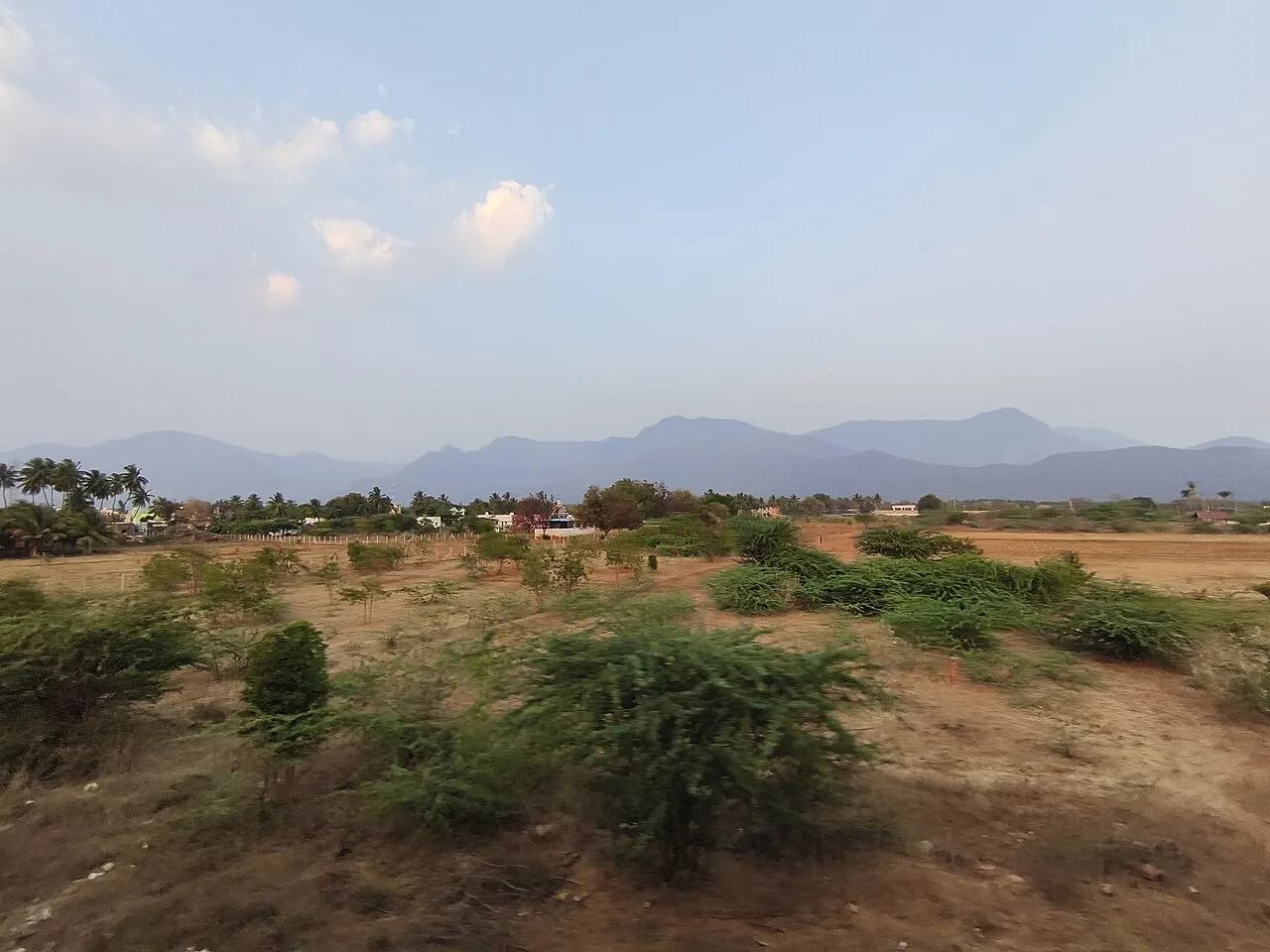 Sirumalai hills viewed from the western plains