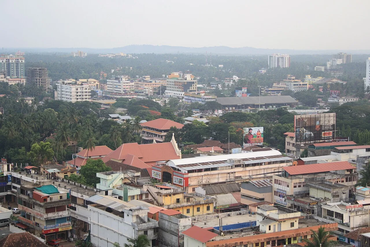 Thrissur viewed from the Basilica’s Bible Tower